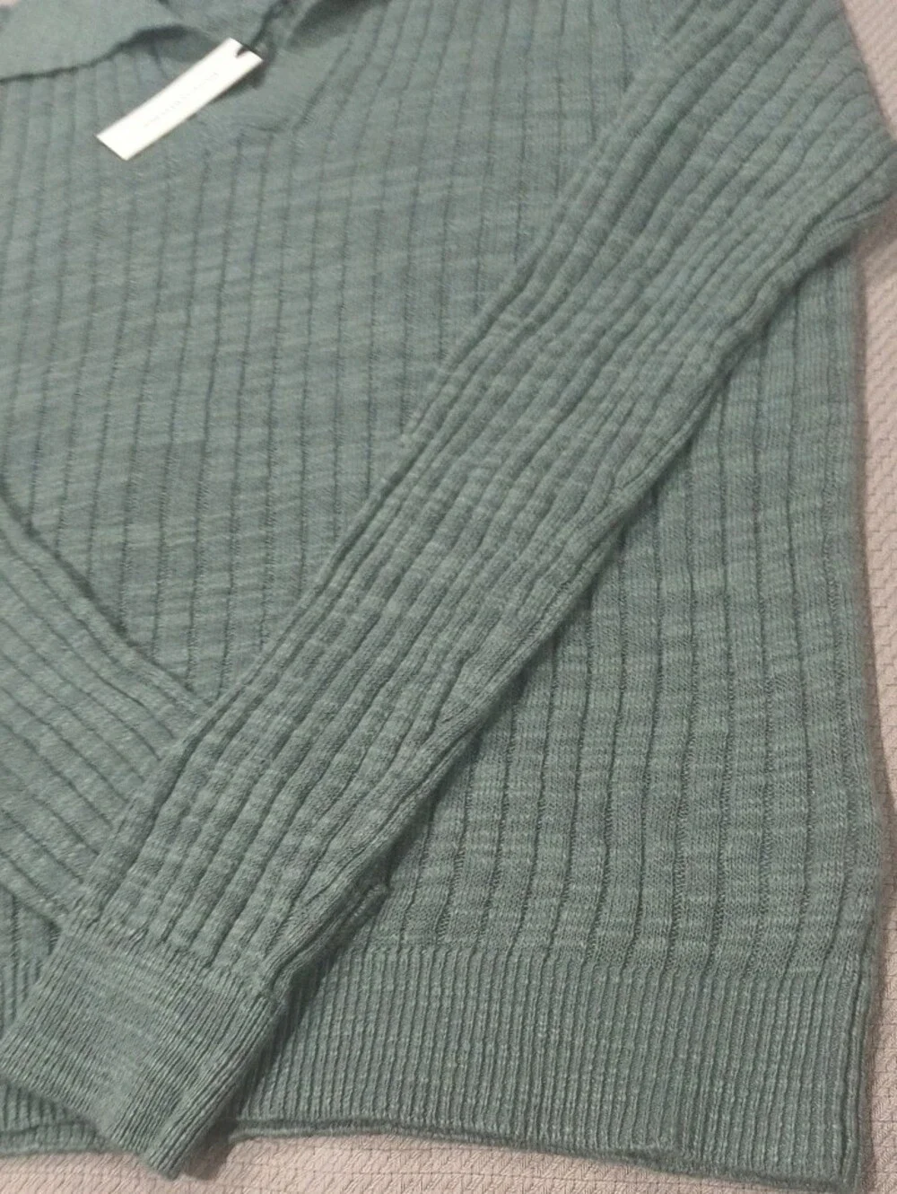 Banana Republic Linen-Cotton Slub Johnny Collar Sweater Polo